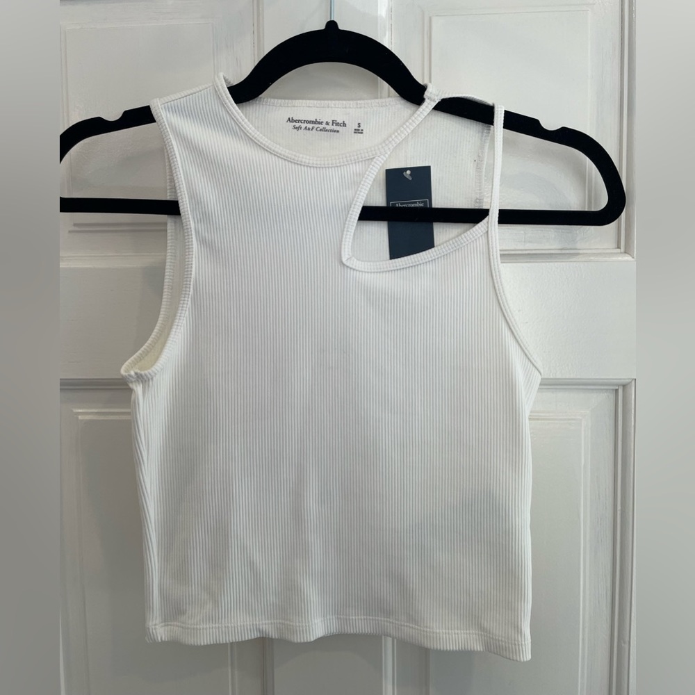 Abercrombie - Ribbed Cut out Tank - White (S)
